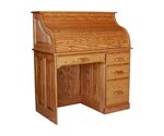 Amish 42" Single Pedestal Rolltop Desk with Raised Panel Sides