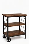 Amish Made Reclaimed Wood Bar Cart with Wheels In-Stock