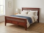 Outlet: Amish Handcrafted Cherry California King Siesta Mission Bed In-Stock