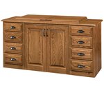 Amish Heritage Storage Sewing Cabinet with Eight Drawers