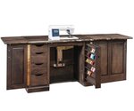 Amish Manufactured Live Edge Hideaway Sewing Cabinet