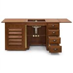 Amish Made Compact Sewing Machine Cabinet shown in Cherry with Sealy Stain