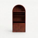 Outlet: Oak Wood Arched Modern Storage Cabinet In-Stock