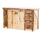 Amish Handcrafted Log Sewing Cabinet with 4 Drawers