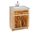 Amish Rustic Log Bathroom Vanity Cabinet