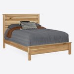 Amish Flint Panel Bed shown in Rustic Hickory with Natural Stain
