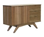 Amish-Sandusky Mid Century Modern Sideboard Cabinet with Fluted Doors & Drawers