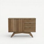 Amish-Sandusky Mid Century Modern Sideboard Cabinet with Fluted Doors & Drawers
