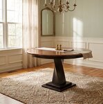 Outlet: Amish 44" Maple Wood Oxnard Twisted Single Pedestal Table - In-Stock
