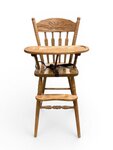 Outlet: Amish Handcrafted Oak Wood Post High Chair In-Stock