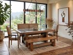 Amish Made Contemporary Reclaimed Wood 5-Piece Dining Room Set In-Stock