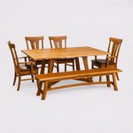 Amish Contemporary Live Edge Dining Room Furniture Set In-Stock