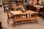 Amish 72" Contemporary Live Edge Solid Top Dining Set In-Stock and Ready to Ship