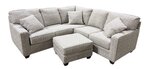 Outlet: Amish L-Shaped Sectional Sofa and Ottoman with Performance Fabric In-Stock