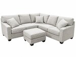 Outlet: Amish L-Shaped Sectional Sofa and Ottoman with Performance Fabric In-Stock