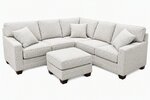 Outlet: Amish L-Shaped Sectional Sofa and Ottoman with Performance Fabric In-Stock