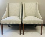 Amish Upholstered Wingback Dining Arm Chairs Set of 2 In-Stock and Ready to Ship