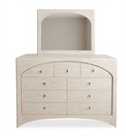 Amish Sora Arched Modern High Dresser with Optional Mirror