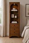 Amish Sora Modern Bookcase with Drawers - Choose Width
