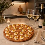 American Made Cherry Wood 24 Deviled Egg Tray In-Stock