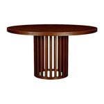 Amish Tambour Round Solid Top Dining Table