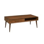 Amish Malmo Modern Coffee Table with Open Side Shelf