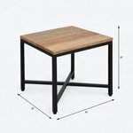 Dimension drawing of an industrial end table, 24 in wide, 22 in deep and 22 in high.