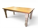 Outlet: Amish Handcrafted Reclaimed Barnwood Farmhouse Solid Top Dining Table In-Stock