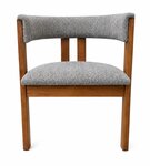 Amish Modern Upholstered Barrel Dining Chair In-Stock and Ready to Ship