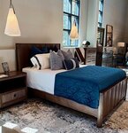 Amish 4 Piece Modern Bed Set with Vertical Panels In-Stock