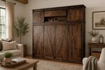 Amish Solid Wood Traditional Murphy Bed with Mattress