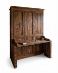 Amish Reclaimed Murphy Bed with Desk