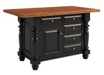 Amish Solid Wood Farmhouse 45" Five Drawer Kitchen Island - Custom Option