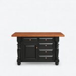 Amish Solid Wood Farmhouse 45" Five Drawer Kitchen Island - Custom Option