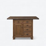 Amish Solid Wood Five Drawer 32" Kitchen Island
