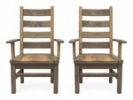 Amish Set of Two Reclaimed Wood Ladderback Chair in-Stock