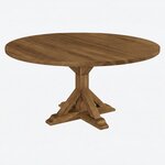 Amish Craftsman Solid Wood Rough Sawn Top Pedestal Dining Table