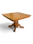 Outlet: Amish Red Oak Rhame Solid Wood Split Pedestal Extension Dining Table (Extends up to 164")