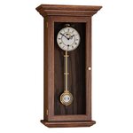 Amish Made Solid Wood Millwood Wall Clock Shown in Oak with Earthtone Stain