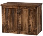 Amish Rough Sawn Wormy Maple Sewing Cabinet