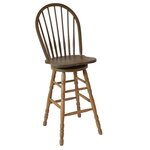 Amish Handcrafted 7-Spindle Bow Back Windsor Counter or Bar Stool