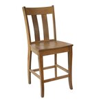 Amish Handcrafted Calvin Curved Slat Back Counter or Bar Stool
