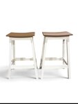 Outlet: Amish Outdoor Poly Saddle Backless Bar Stool In-Stock (Set of 2)