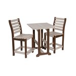 Amish Leisure Lawns 3-Piece Counter-Height Bistro Table and Chairs Set