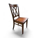 Outlet: Amish Brown Maple Solid Wood Double X-Back Dining Chair In-Stock