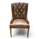 Outlet: Amish Brown Maple Burke Wingback Parsons Dining Chair In-Stock