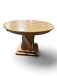 Outlet: Amish Oak Solid Wood Oxnard Twisted 48" Single  Pedestal Table In-Stock