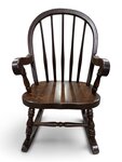 Outlet: Amish Red Oak Zaylee Bow Back Windsor Children's Rocker In-Stock