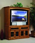 Traditional Entertainment Center with Smoked Glass Doors