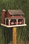 Rustic Barn Bird Feeder with Tin Roof